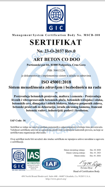 ART BETON ISO